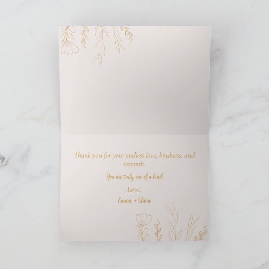 Elegante en Delicate Moederdagkaart met Bloemen Kaart (Binnen)