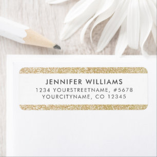 Elegante en eenvoudige gouden faux glitter strepen etiket