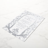 Elegante en formele bruiloft uitnodiging zilver (Gedraaid)