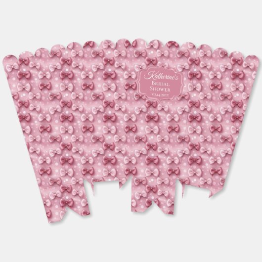 Elegante en grillige roze kokette strikken bruidsk bedankdoosjes (Ongevouwen)