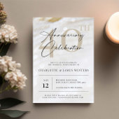 Elegante en klassieke pareltextuur 40-jarig jubile kaart