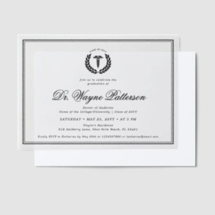 Elegante en minimalistische medische school Afstud Vellum Uitnodigingen