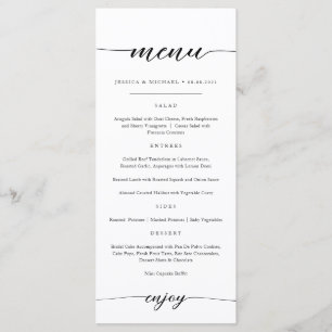 Elegante en minimalistische menukaart