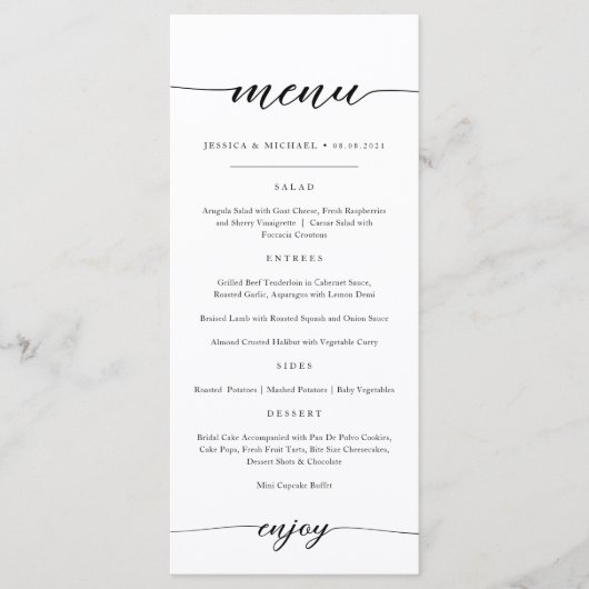 Elegante en minimalistische menukaart (Voorkant)