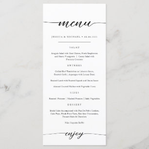 Elegante en minimalistische menukaart
