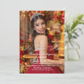 Elegante en minimalistische Photo Quinceañera Kaart (Staand voorkant)