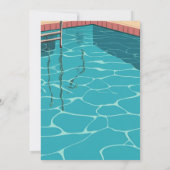 Elegante en moderne blauwe zwembadfeest uitnodigin kaart (Achterkant)