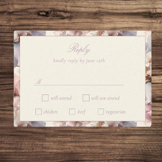 Elegante en moderne Blush bloemrijke Bat Mitzvah RSVP Kaartje