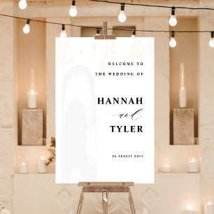 Elegante en moderne bruiloft Welkom Wit Acryl Bord
