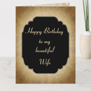 Elegante en moderne Happy Birthday Wife Greeting Kaart