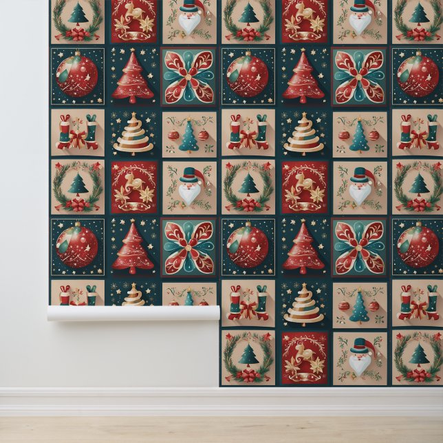 Elegante en moderne kerstdecoraties behang (Applicatie)