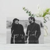 Elegante en moderne Liefde is geduldig huwelijksup Aankondiging (Staand voorkant)