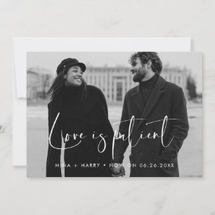 Elegante en moderne Love is patient trouwupdate Aankondiging