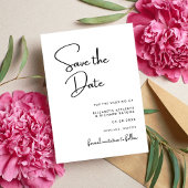 Elegante en moderne zwart-wit bruiloft save the date