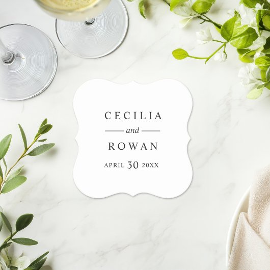 Elegante en moderne zwarte bruiloft monogram kartonnen onderzetters