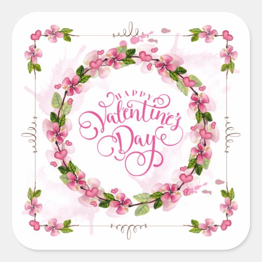 Elegante en Mooie Valentijnsdag Sticker Seal (Voorkant)