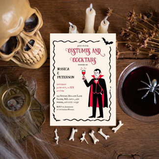 Elegante en retro kostuums Halloween feest Kaart