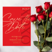 Elegante en romantische Valentijn Save The Date Folie Uitnodiging