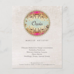 Elegante en sierlijke cosmeticasalon- en spa-menu flyer