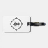 Elegante en slanke zwarte QR-code Bagagelabel (Achterkant horizontaal)