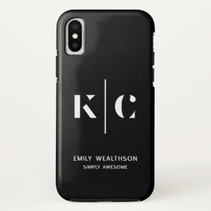 Elegante en slanke zwarte QR-code iPhone X Hoesje