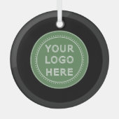 Elegante en slanke zwarte QR-code Glas Ornament (Voorkant)