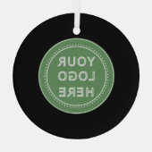 Elegante en slanke zwarte QR-code Glas Ornament (Achterkant)