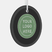 Elegante en slanke zwarte QR-code Glas Ornament (Voorkant Rechts)