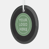 Elegante en slanke zwarte QR-code Glas Ornament (Voorkant links)