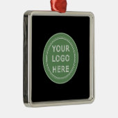 Elegante en slanke zwarte QR-code Metalen Ornament (Rechts)