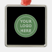 Elegante en slanke zwarte QR-code Metalen Ornament (Voorkant)