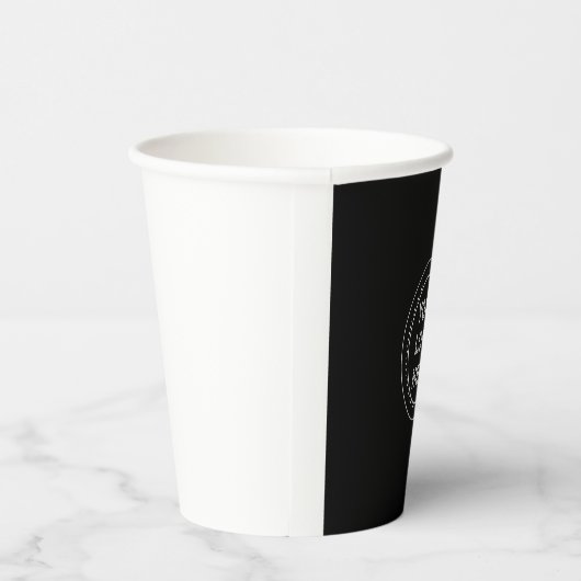 Elegante en slanke zwarte QR-code Papieren Bekers (Rechts)