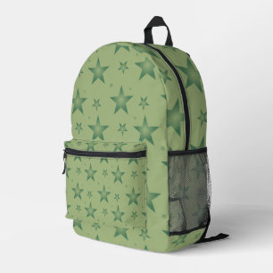 Elegante en stijlvolle olijfsterren op Sage Green Bedrukte Rugzak