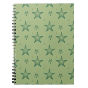 Elegante en stijlvolle olijfsterren op Sage Green Notitieboek