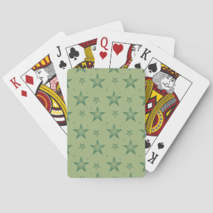 Elegante en stijlvolle olijfsterren op Sage Green Pokerkaarten