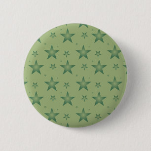 Elegante en stijlvolle olijfsterren op saliegroen ronde button 5,7 cm