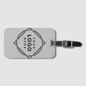 Elegante en strakke zwarte QR-code Bagagelabel (Voorkant (horizontaal))