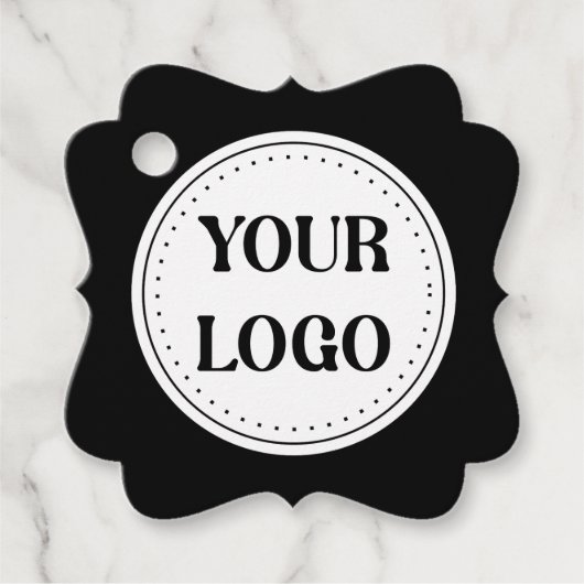 Elegante en strakke zwarte QR-code Bedankjes Labels (Voorkant)