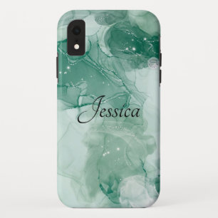Elegante en strakke zwarte QR-code iPhone XR Hoesje