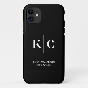Elegante en strakke zwarte QR-code iPhone 11 Hoesje