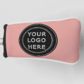 Elegante en strakke zwarte QR-code Golfheadcover (Voorkant)