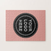 Elegante en strakke zwarte QR-code Legpuzzel (Horizontaal)