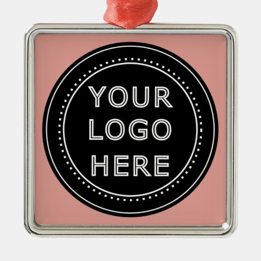 Elegante en strakke zwarte QR-code Metalen Ornament (Voorkant)