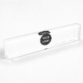 Elegante en strakke zwarte QR-code Naambordje