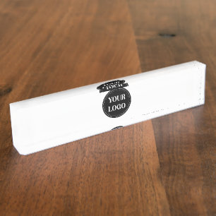 Elegante en strakke zwarte QR-code Naambordje