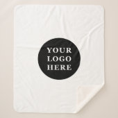 Elegante en strakke zwarte QR-code Sherpa Deken (Voorkant)