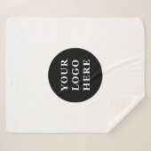 Elegante en strakke zwarte QR-code Sherpa Deken (Voorkant (horizontaal))