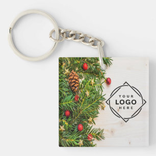 Elegante en strakke zwarte QR-code Sleutelhanger