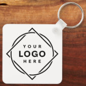 Elegante en strakke zwarte QR-code Sleutelhanger (Achterkant)
