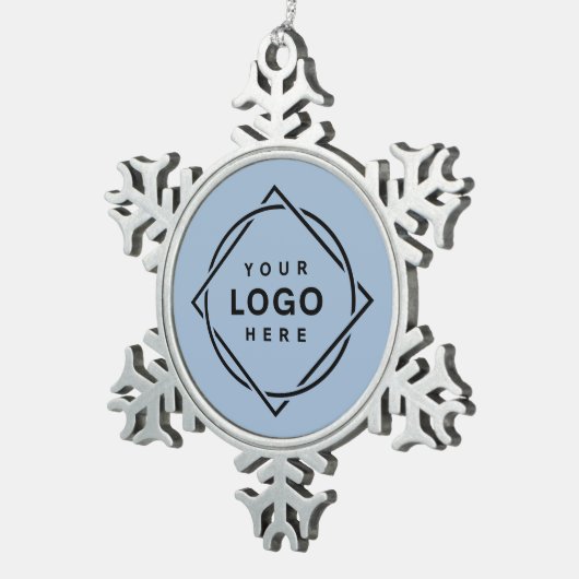 Elegante en strakke zwarte QR-code Tin Sneeuwvlok Ornament (Rechts)